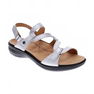 NEW REVERE women's miami sandals in pearl patent